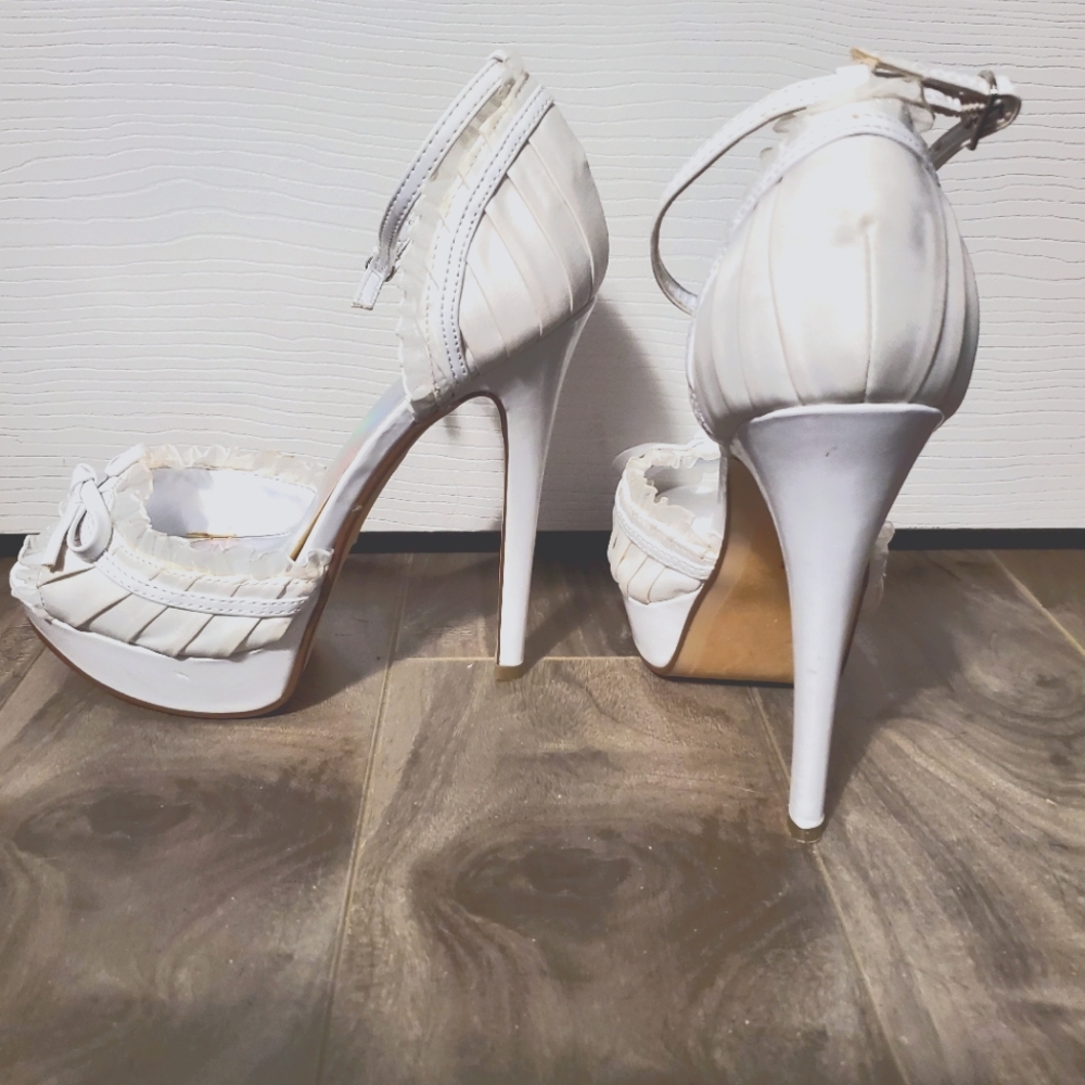 White Peep Toe Heels